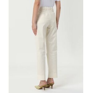 Grifoni‎ Women's White Cuffed Ankle Trousers Made in Italy, 46 (10)